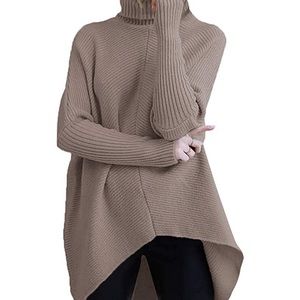 Womens Turtleneck Long Batwing Sleeve Sweater
